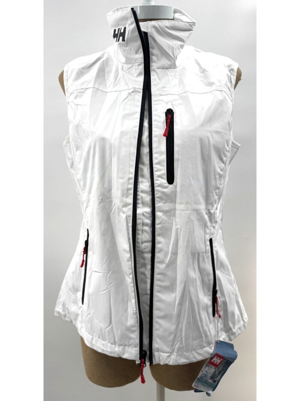 NWT Helly Hansen White Sailing Life Boats Crew Vest Bluedesign Women's Sz M
